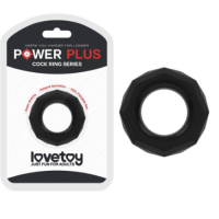 LOVETOY POWER PLUS TPE COCK RING "GEOMETRIC" - BLACK LOVETOY POWER PLUS TPE COCK RING "GEOMETRIC" - BLACK